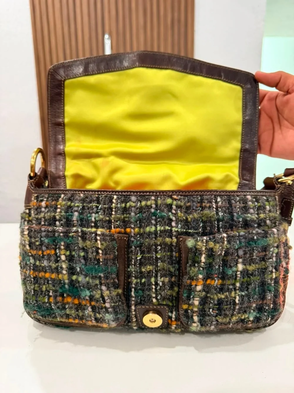 RARE Vintage Coach Leather Tweed Soho Multicolor Shoulder Bag Purse Y2K #8F18